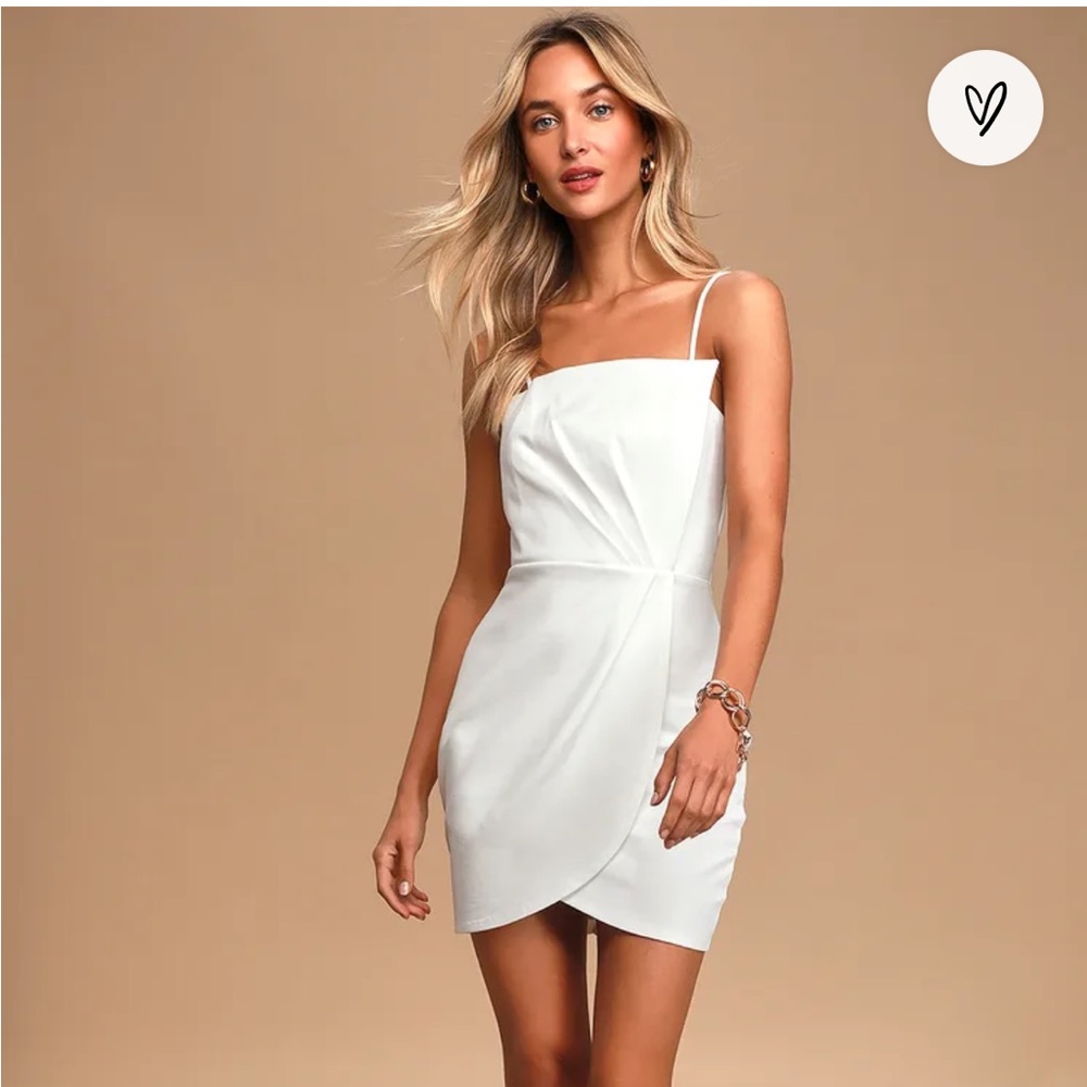 Lulus Drinks On Me White Sleeveless Pleated Bodycon Dress